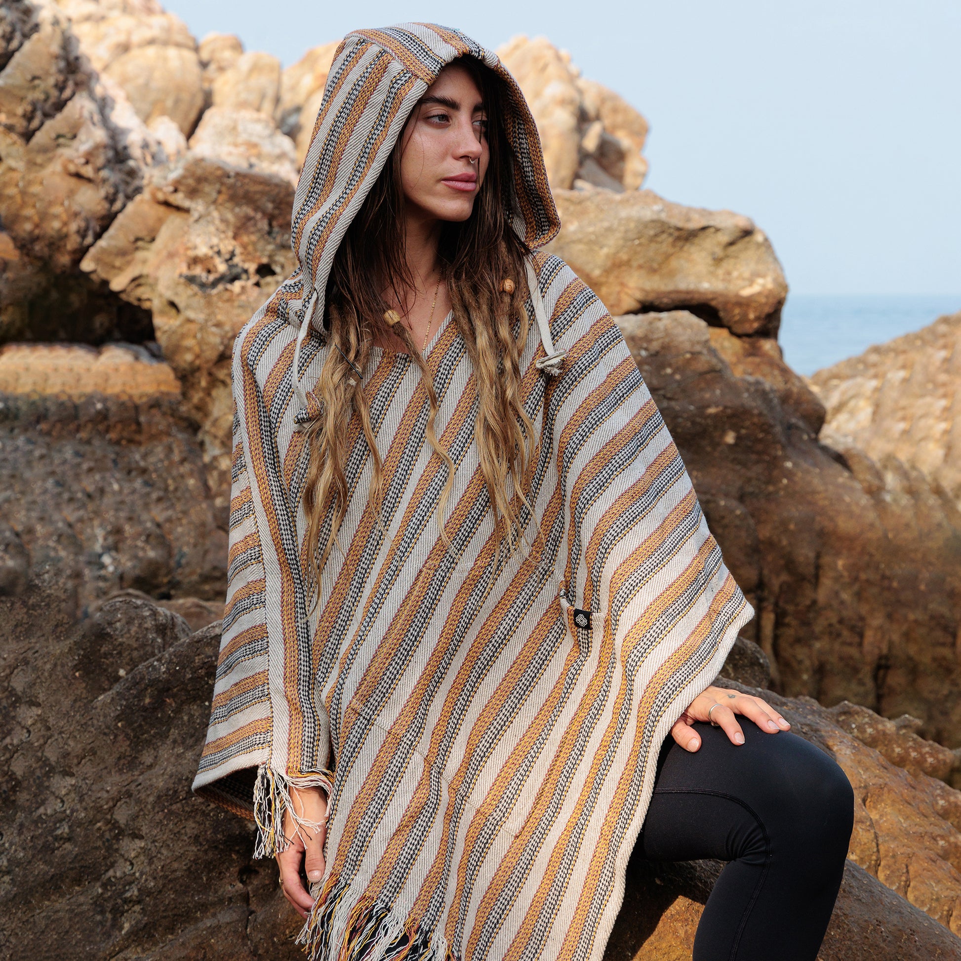 Poncho Baja per uomo e donna Abbigliamento da festival, stile hippie