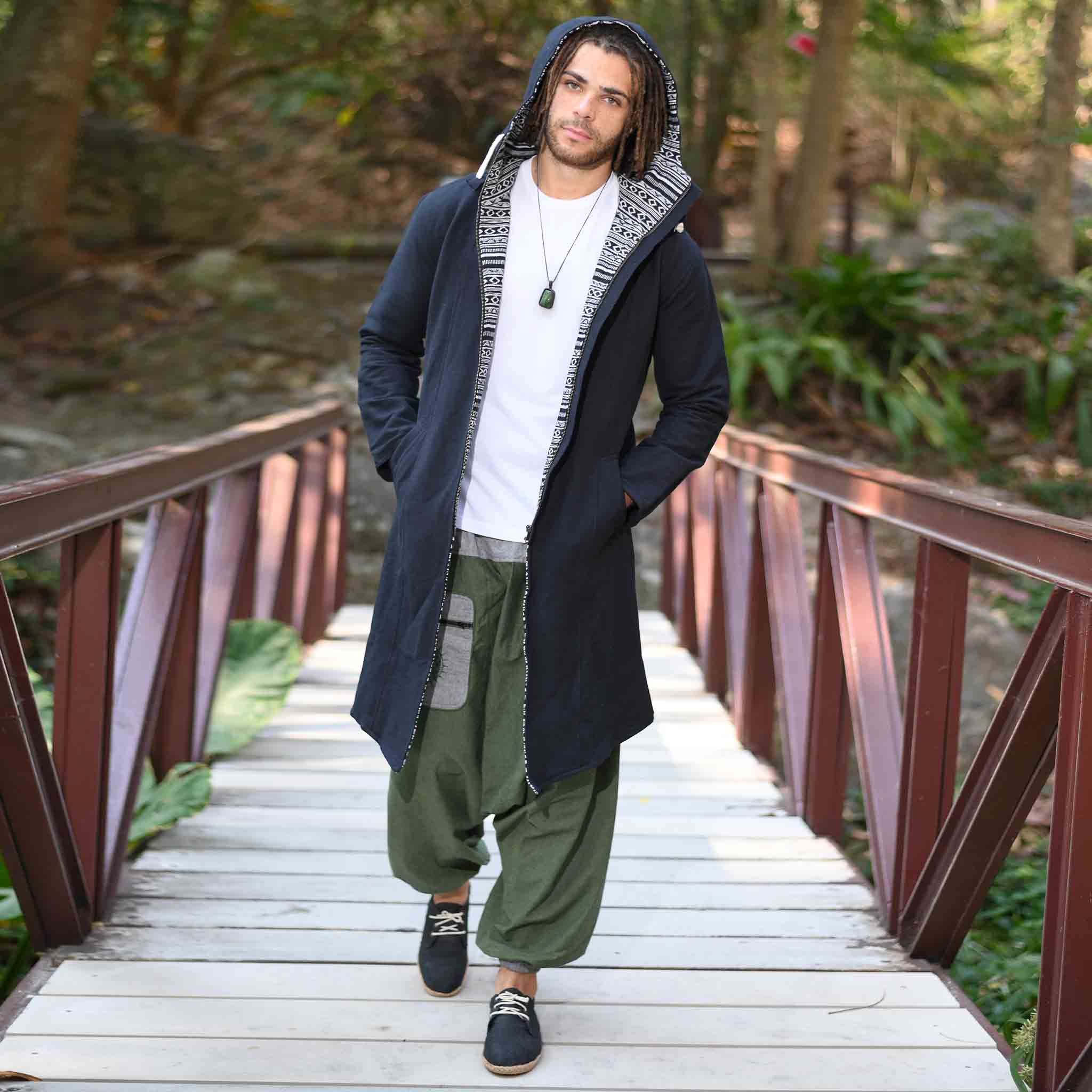 Sie7e Fibre Felpa Messicana Con Cappuccio - Baja Hoodie 100% Riciclata, Unisex, Stile Hippie